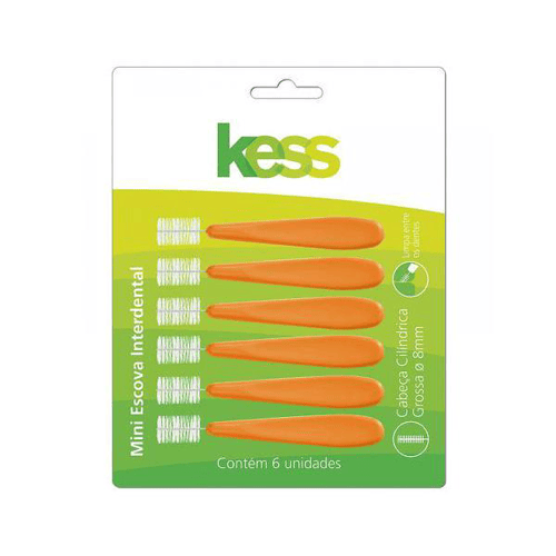 Imagem do produto Mini Escova Interdental Kess Cilíndrica Grossa 6 Unidades