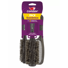 Escova Cabelo Condor Pack Economico Com 3 Unidades