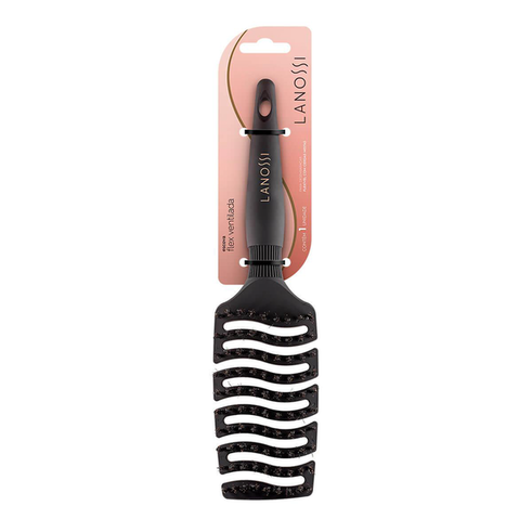 Imagem do produto Escova De Cabelo Lanossi Flex Ventilada Preta 1 Unidade