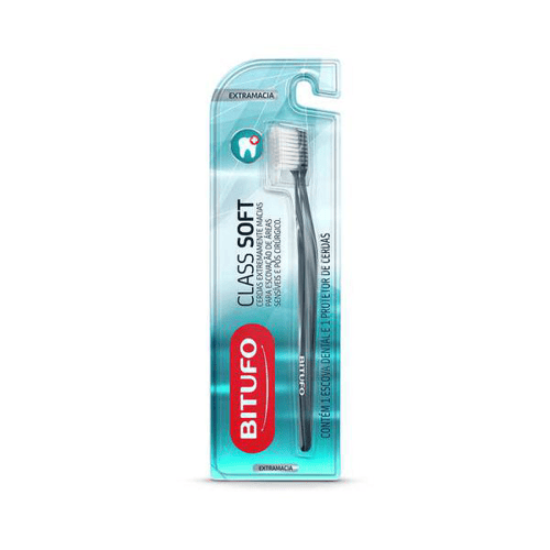 Escova De Dente Bitufo Class Soft Extra Macia 1 Unidade + 1 Protetor De Cerdas 1 Unidade