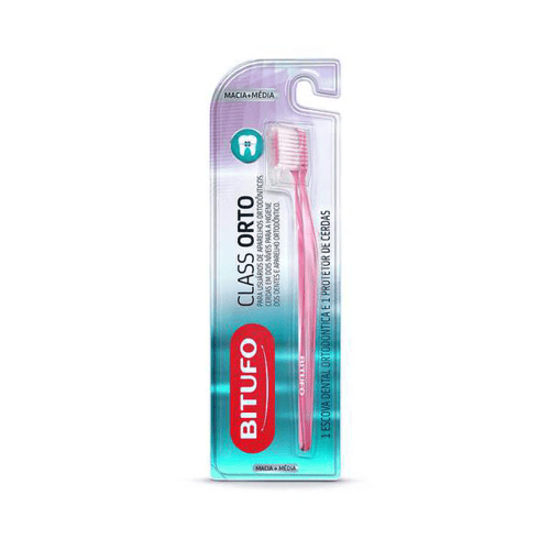 Imagem do produto Escova De Dente Ortodôntica Bitufo Class Orto 1 Unidade + 1 Protetor De Cerdas 1 Unidade