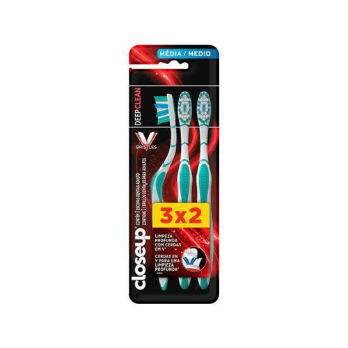 Imagem do produto Escova Dental Close Up Deep Clean Cerdas Média Leve 3 Pague 2