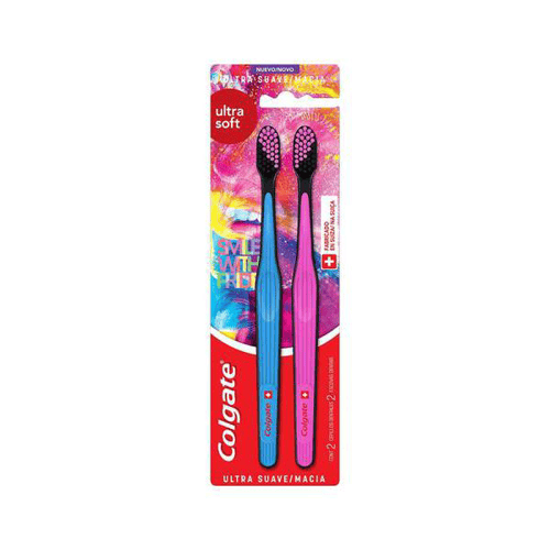 Escova Dental Colgate Ultra Soft Macia Cores Sortidas 2 Unidades