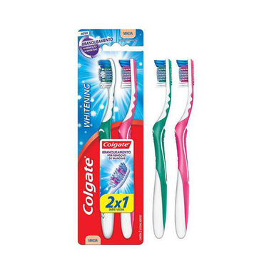 Escova Dental Colgate Whitening Macia Cores Sortidas Leve 2 Pague 1