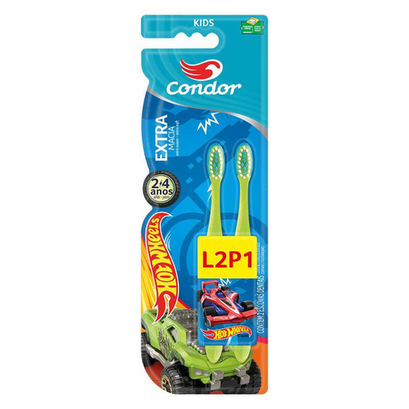 Escova Dental Condor Hot Wheels Kids Extra Macia Especial