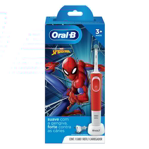 Imagem do produto Escova Dental Elétrica Oral B D100 Vitality Kids Spider Man 1 Unidade