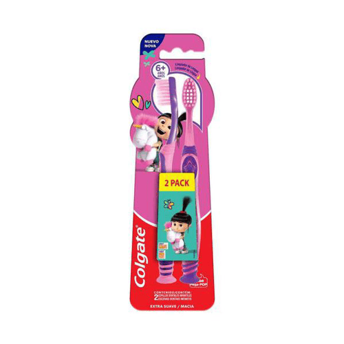 Escova Dental Infantil Colgate Smiles Agnes E Fluffy 6+ Anos 2 Unidades