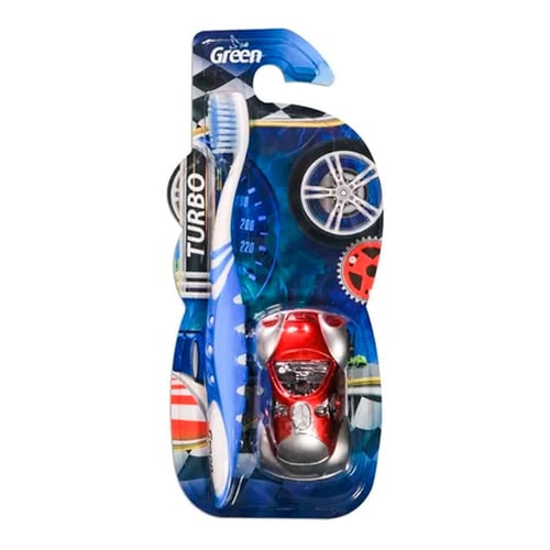 Imagem do produto Escova Dental Infantil Green Turbo Com Carrinho Cores Sortidas 1 Unidade