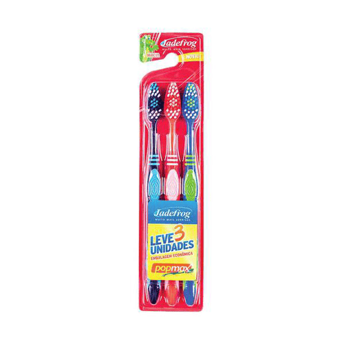 escova dental jadefrog pop max macia com 3 unidades leve 3 pague 2