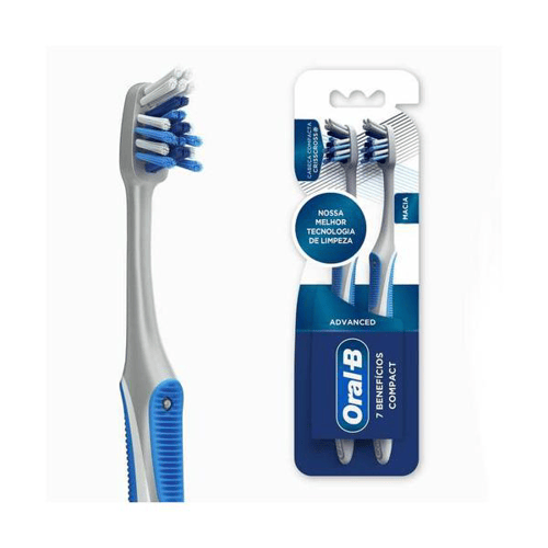 Imagem do produto Escova Dental Oralb 7 Benefícios Compact Macia Cores Sortidas 2 Unidades