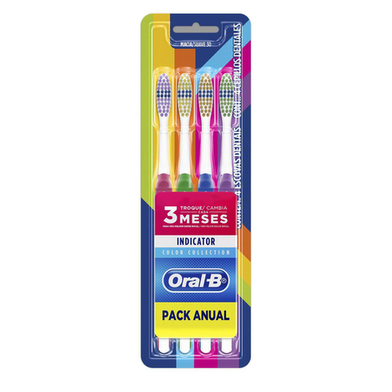 Escova Dental Oralb Indicator Color Collection 4 Unidades