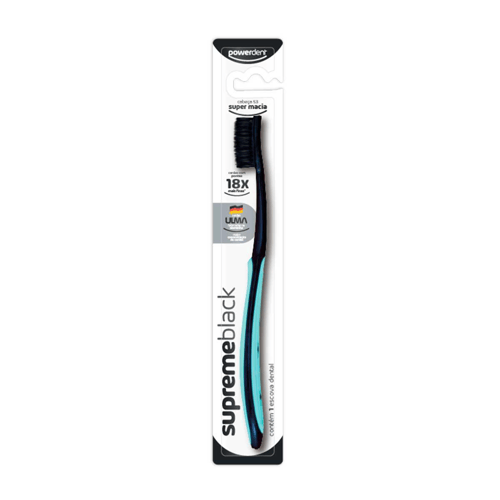 Escova Dental Powerdent Supreme Black Super Macia