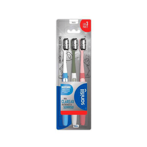 Imagem do produto Escova Dental Sanifill Whitening Macia Cores Sortidas