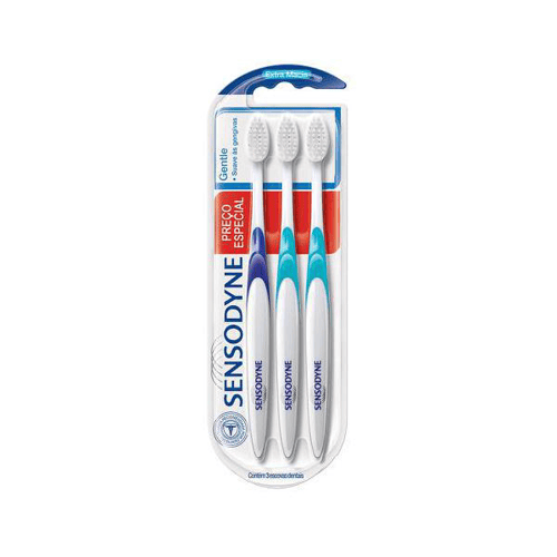 Imagem do produto Escova Dental Sensodyne Gentle Extra Macia Cores Sortidas 3 Unidades Preço Especial