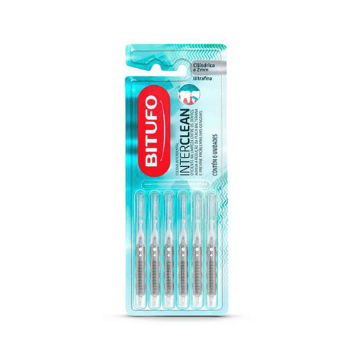 Escova Interdental Bitufo Interclean Ultrafina Cilíndrica 6 Unidades 6 Unidades