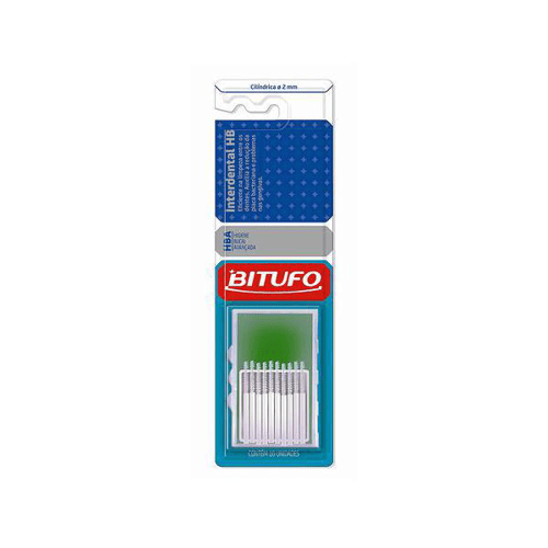 Escova - Interdental Hb Cilíndrica Ultra Fina 2Mm C 10 Escovas Bitufo