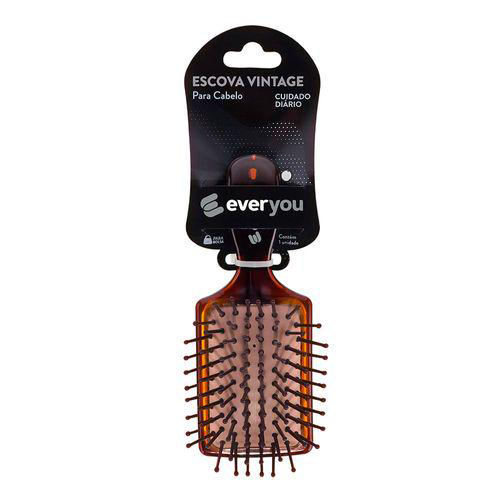 Imagem do produto Escova Para Cabelo Ever You Raquete De Bolsa Vintage Tartaruga 1 Unidade