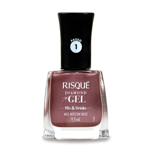 Esmalte Metálico Risqué Diamond Gel Meu Moscow Mule Com 9,5Ml