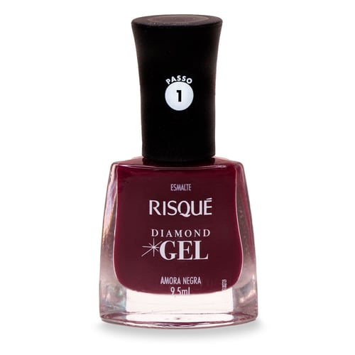 Esmalte Risqué Diamond Gel Amora Negra 9,5Ml