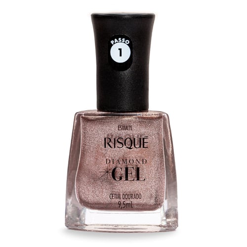 Esmalte Risqué Diamond Gel Cetim Dourado 9,5Ml