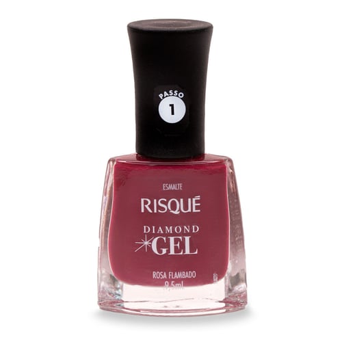 Imagem do produto Esmalte Risqué Diamond Gel Rosa Flambado 9,5Ml