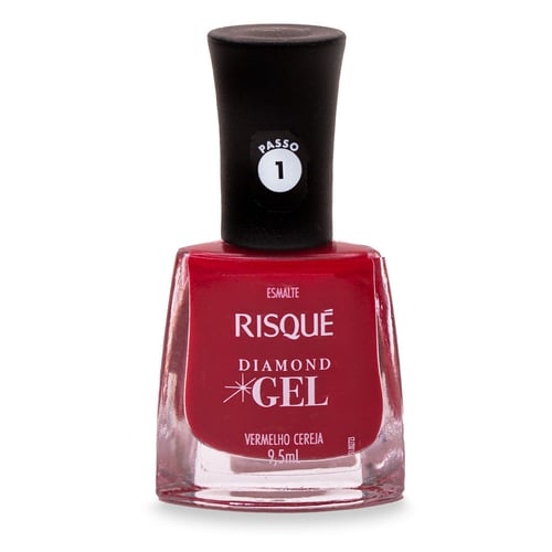 Esmalte Risqué Diamond Gel Vermelho Cereja 9,5Ml