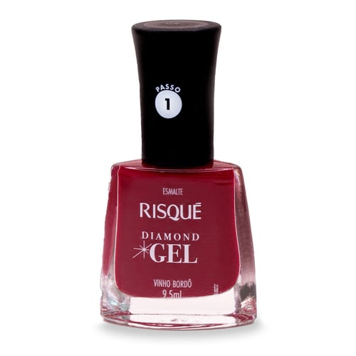 Esmalte Risqué Diamond Gel Vinho Bordô 9,5Ml