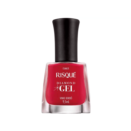 Esmalte Risque Diamond Gel Vinho Bordo Com 9,5Ml