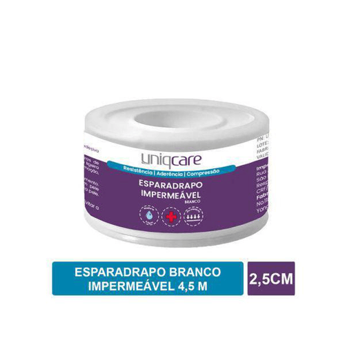 Imagem do produto Esparadrapo Uniqcare Impermeável Branco 2,5Cm X 4,5M