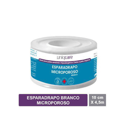 Imagem do produto Esparadrapo Uniqcare Microporoso Branco 10Cm X 4,5M