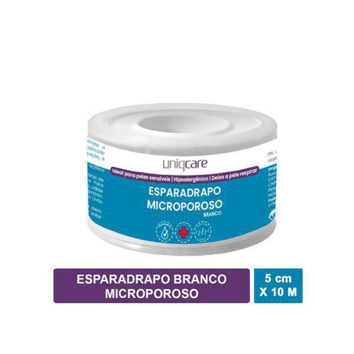 Imagem do produto Esparadrapo Uniqcare Microporoso Branco 5Cm X 10M