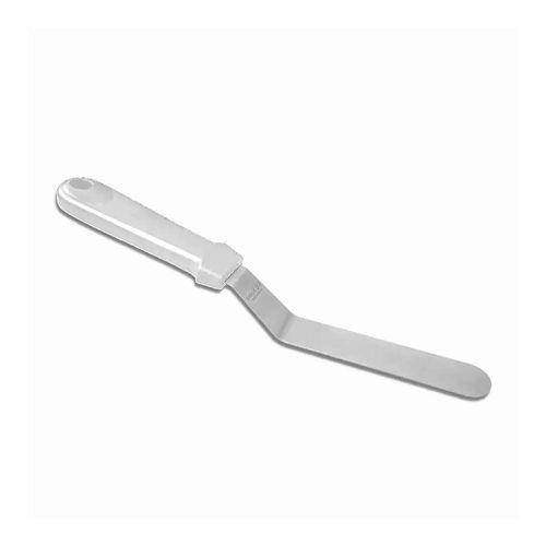 Imagem do produto Espátula Fina Curva Para Confeitar Em Inox 28,5 Cm Gourmet Luxo Branca