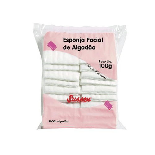 Esponja - De Algodão Sussex Para Limpeza Facial C 100G