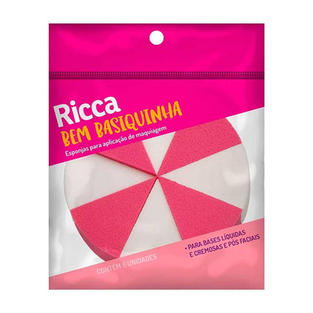 Imagem do produto Esponja Para Aplicação De Maquiagem Ricca Edge Fracionada Com 8 Unidades 8 Unidades