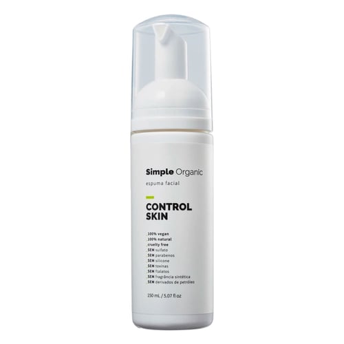 Espuma De Limpeza Facial Simple Organic Control Skin Com 150Ml 30Ml
