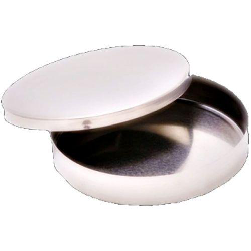 Estojo Redondo Em Aço Inox Liso Com Tampa 13 X 13 X 3 Cm Açonox Aconox
