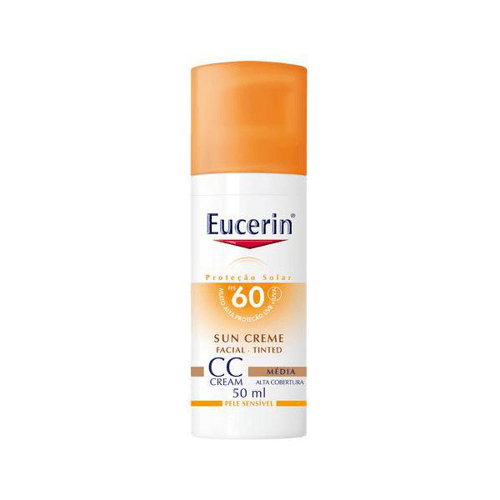 Protetor Solar Facial Eucerin Sun CC Cream Médio FPS60 50Ml