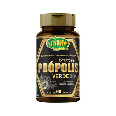 Imagem do produto Extrato De Própolis Verde 500Mg 60 Cápsulas Unilife