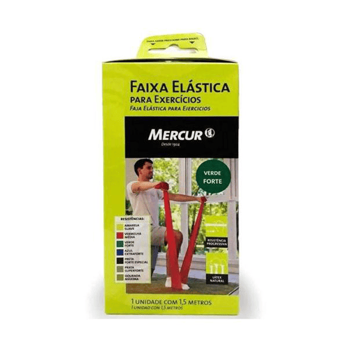 Faixa Elástica Para Exercícios Cor Verde Forte Mercur Ref: Bc1460vd