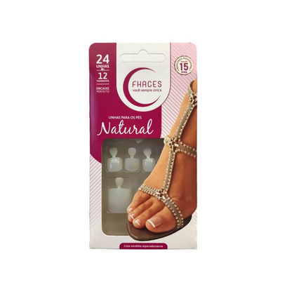 Imagem do produto Fhaces Unhas Postiças Natural P/ Pés Com 28