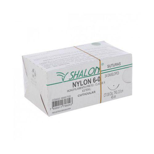 Imagem do produto Fio De Sutura Nylon 40 C/ Agulha 3/8 Triangular Cx C/ 24 Und Shalon