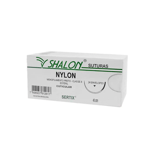 Imagem do produto Fio De Sutura Nylon 40 C/ Agulha 3/8 Triangular Cx C/ 24 Und Shalon