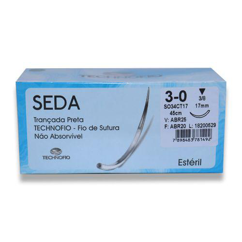Imagem do produto Fio De Sutura Seda Technofio Fio De Sutura Seda 30 17Mm Technofio