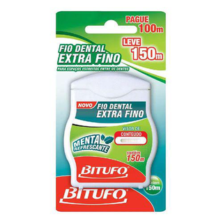 Fio Dental - Extra Fino Bitufo Sabor Menta Refrescante Pague 100M Leve 150M