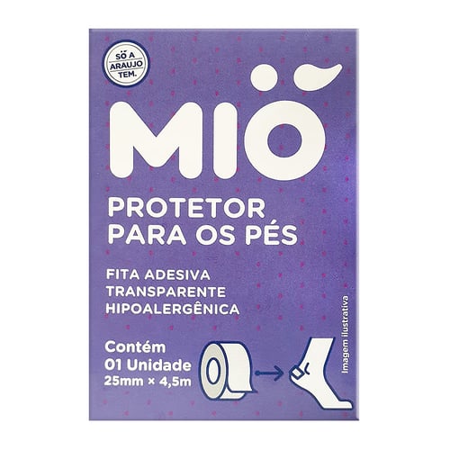 Fita Adesiva Mió Protetor Para Os Pés Transparente 25Mm X 4,5M 1 Unidade