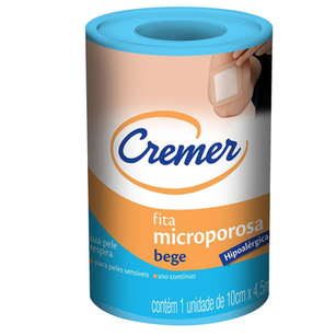 Imagem do produto Fita Microporosa Cremer Bege Para Peles Sensíveis Com 1 Rolo De 10Cm X 4,5Mt Unidade