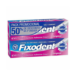 Fixador De Dentadura Fixodent Original 21G + 2 Unidade Com 50% De Desconto