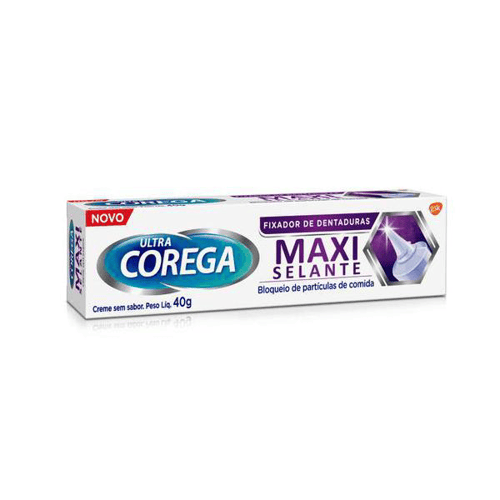 Fixador De Dentadura Ultra Corega Creme Maxi Selante Sem Sabor 40G