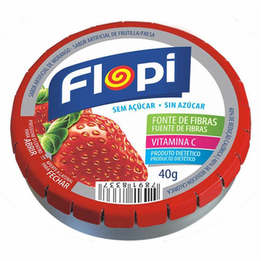 Flopi Bala Diet Sem Açúcar Morango 40G