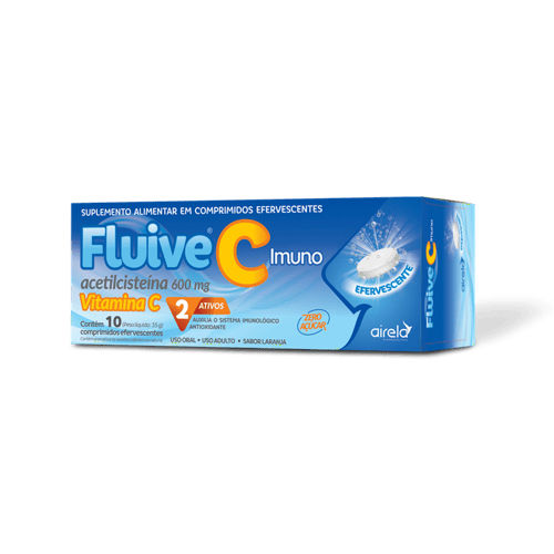Imagem do produto Fluive C Imuno Efervescente Sabor Laranja 600Mg Com 10 Cpr